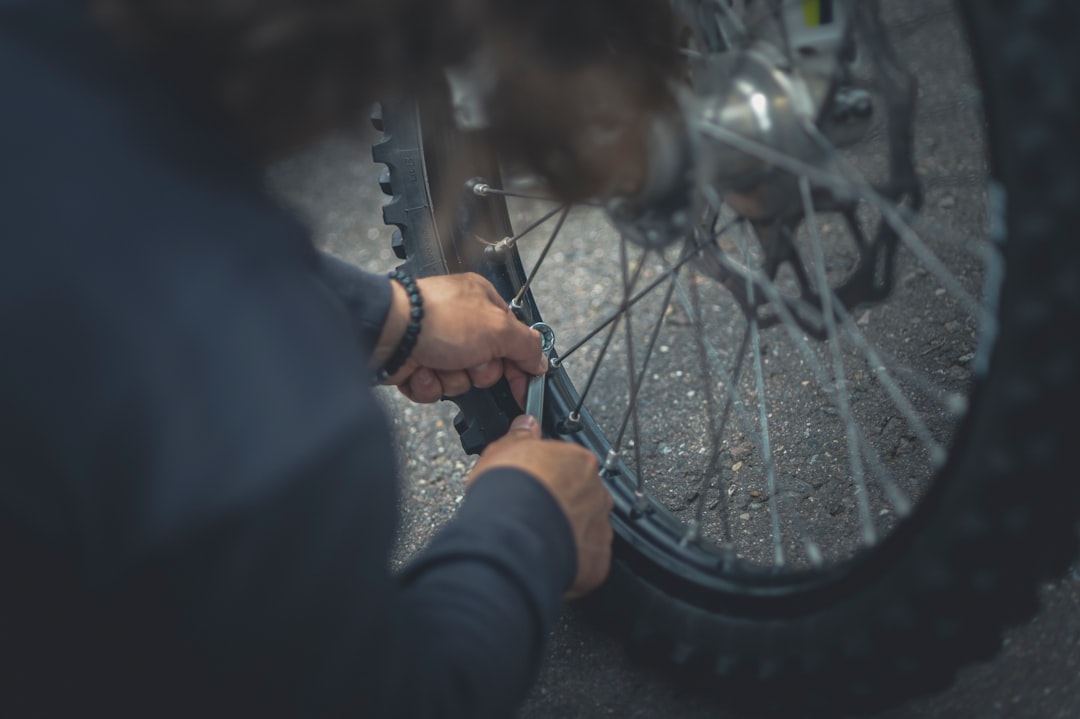 Motorcycle wheel repair.