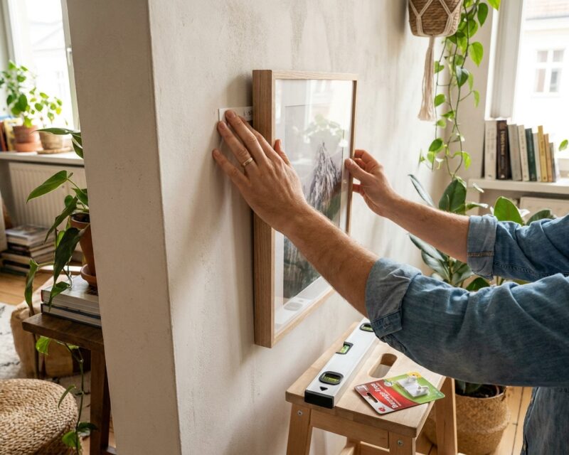 Iets aan de muur hangen zonder scheuren en losse pluggen