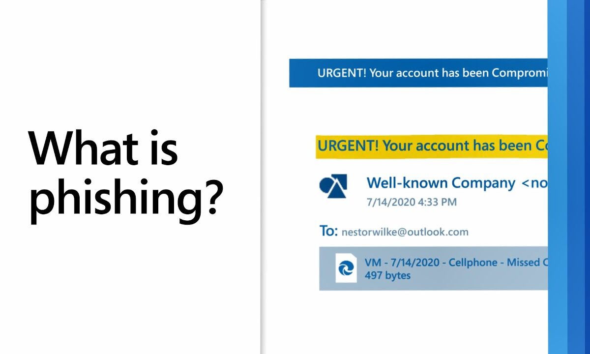 Beeld uit de uitlegvideo van Microsoft Security over phishing